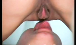 Dick-swallowing college girl gives a nice blowjob!