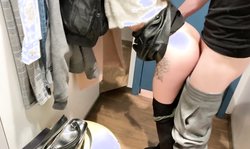 Our first public fuck in dressing room