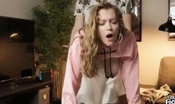 Teen with big natural boobs screwed from behind