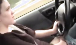 She Fingers Her Pussy While Driving