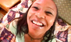 Astonishing black teen is tasting a white dick for a first time