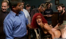 Redhead ebony slut rough public banged