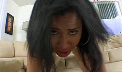 Ebony with big tits Ryaan Reynolds rides on a big wiener