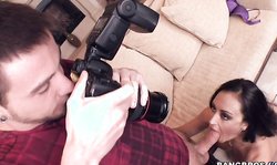 Cute-looking brunette Claudia Valentine Milf Soup sucks with passion