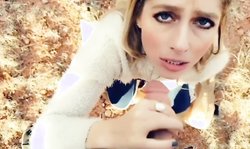Great blowjob in a backyard
