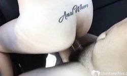 Cheating wife fucked in a car