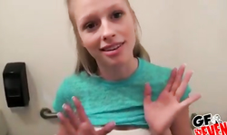 It was easy to talk this blondy into giving me a deepthroat blowjob