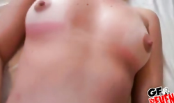 Long legged cute plays with her clit getting ready for a good sex ride