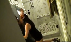 Ex forces hot brunette to give him blowjob on cam