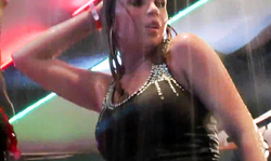 Alluring drunk whore is giving a good head in the night club