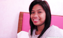 Innocent-looking Filipina fucked by a massive white boner