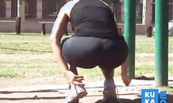 Sporting gilr in the park