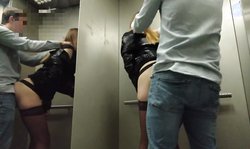 Sister did not Refuse a Member in the Elevator,daddy  in a Outdoor Place!