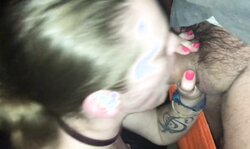 Sucking Sausage at a Gloryhole Theater and he came FAST