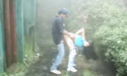Indian Lovers Making-out in Rain Public