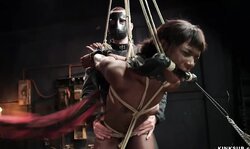 Ebony Ana Foxxx slave in strappado gets banged