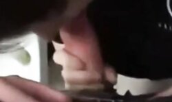 Cute Gamestop employee backroom blowjob