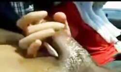 malay hijab girl giving a handjob