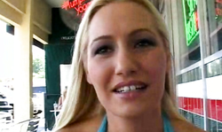 Astonishing slender blonde is being fucked by a Muff Bumper