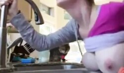 Boltongirl taken from behind over the sink part 1