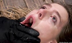 Bound and spreaded wife sub whipped