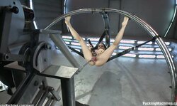 Pigtailed solo Latina machine fucked