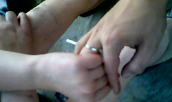 Smoking guy is filming his crazy Russian girlfriend