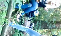 Sexy Russian girl in the crazy public masturbation video