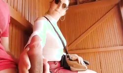 I take my magic wand out at this bus stop papa.pap.daddy.dad Unbelievable how this student will react!padre I'm shocked!papa!