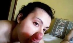 Girl sucking husbands dick
