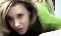 Blond fucked on a desk