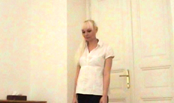 Sweet lap dance by an awesome long-legged amateur blonde