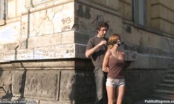 Busty Romanian humiliated in public