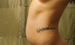 Sexy blonde gf stripping and showing her small tits and body