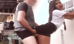 Interracial webcam outdoor