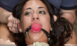 Slim bound Latina fucked in public