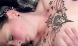 her first three way swallow and facial