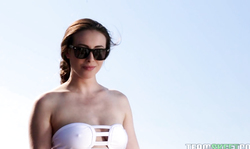 Good-looking brunette Casey Calvert pulls out her fucker's boner