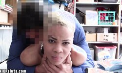 Leashed ebony teen interracial fucked