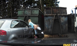 Crazy girl Xena fucked from behind right in front the dump