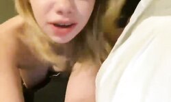 Cute teen blonde swallow load of cum after hard pounding live at sexycamx