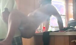 In the kitchen making a creampie with a cheating cum strumpet on a clashing