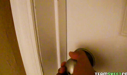 Drunk chick Nikki Bell is swallowing a hard dick in the close-up