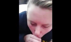Spraying Her Face After Car Blowjob