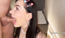 Brunette Beauty Wraps Her Lips Around a Massive Cock