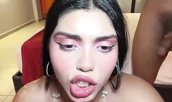 Busty latina suck three cocks and takes hard anal pounding live at sexycamx