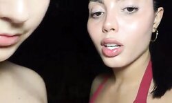 Two horny latinas suck and ride hard cock outdoor live at sexycamx