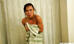 Playful step-sister Aidra Fox is giving a wet blowjob