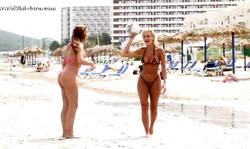 Bikinis babes with big asses having fun on the beach