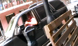 Kinky blonde slut with long legs flashed ass and pussy